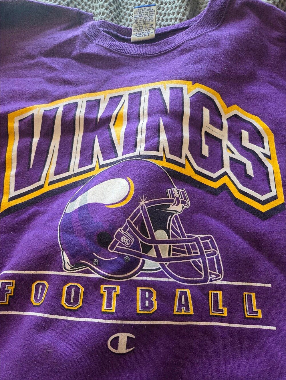 Champion Minnesota Vikings Football Sweatshirt Men's 2xl Vintage